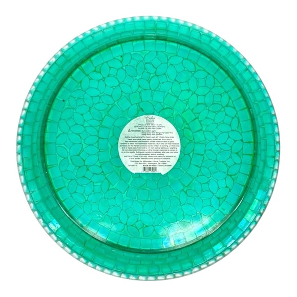 Vintage ECHO POINT Mosaic Glass Frame Plate 2 Piece Entryway Set Vanity Console - Picture 4 of 11